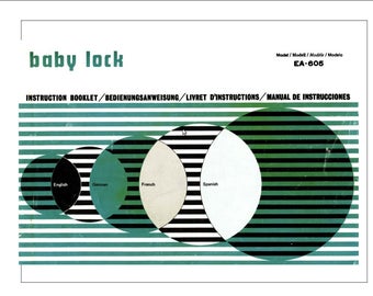 baby lock ea 605 manual